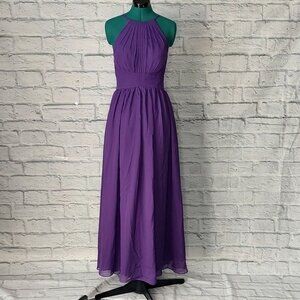 NWT Loyeloy women's purple lace up back formal / bridesmaid dress Sz M